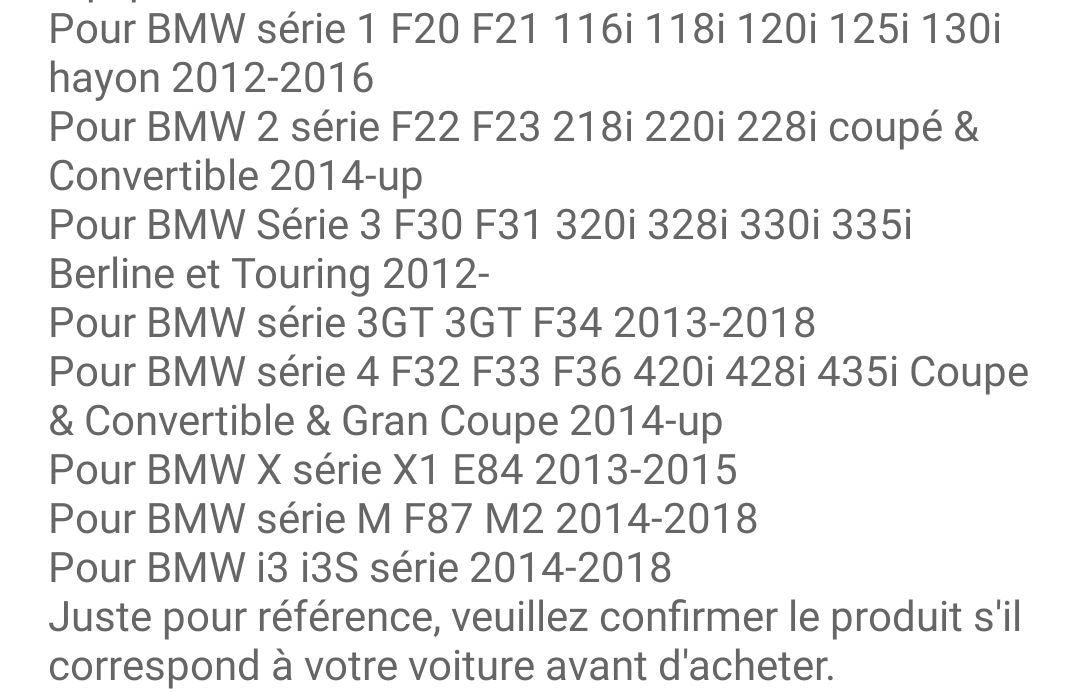 Coque rétroviseur Bmw série 1 2 3 4 F20 / F21 / F22 / F30 / F32 / F36 et X1 F87 / M3