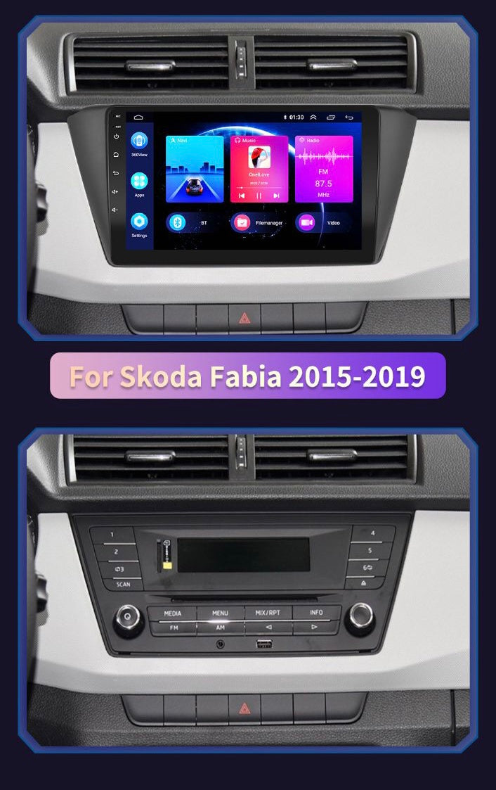 Autoradio multimédia spécial Skoda FABIA 2015 - 2019