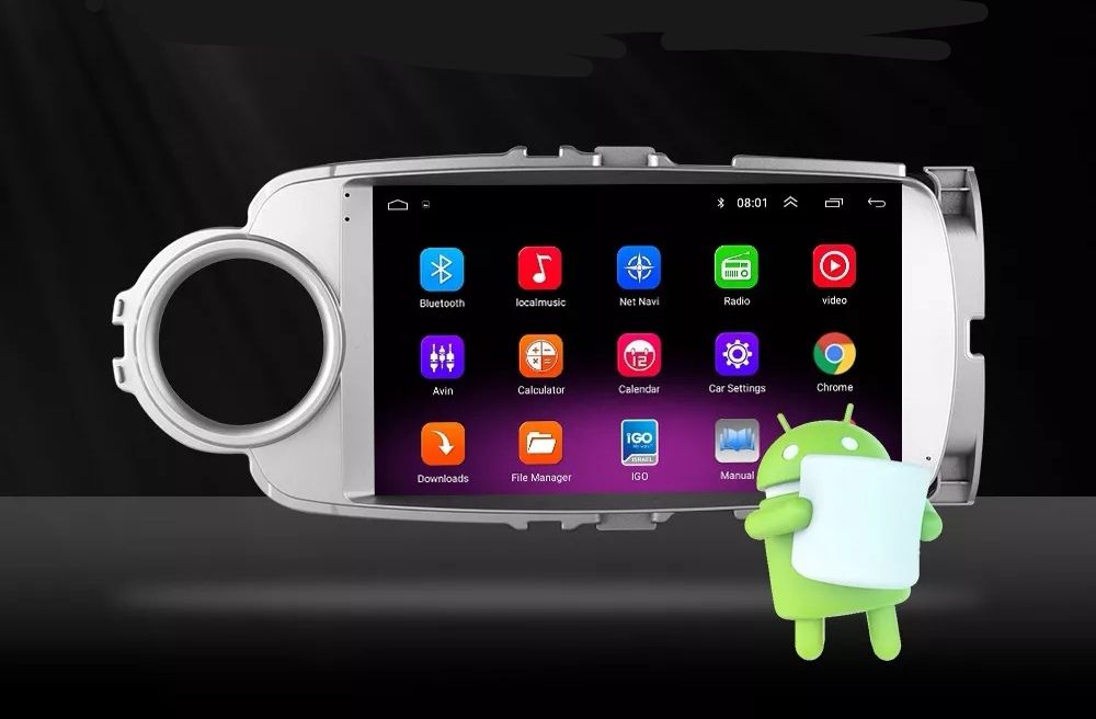 Autoradio multimédia android pour Toyota Yaris 2012 - 2017
