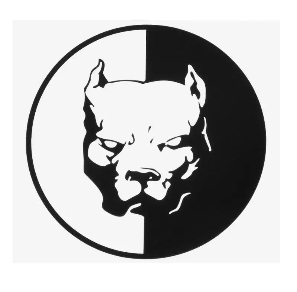 Autocollant - Sticker Pitbull Noir et Blanc